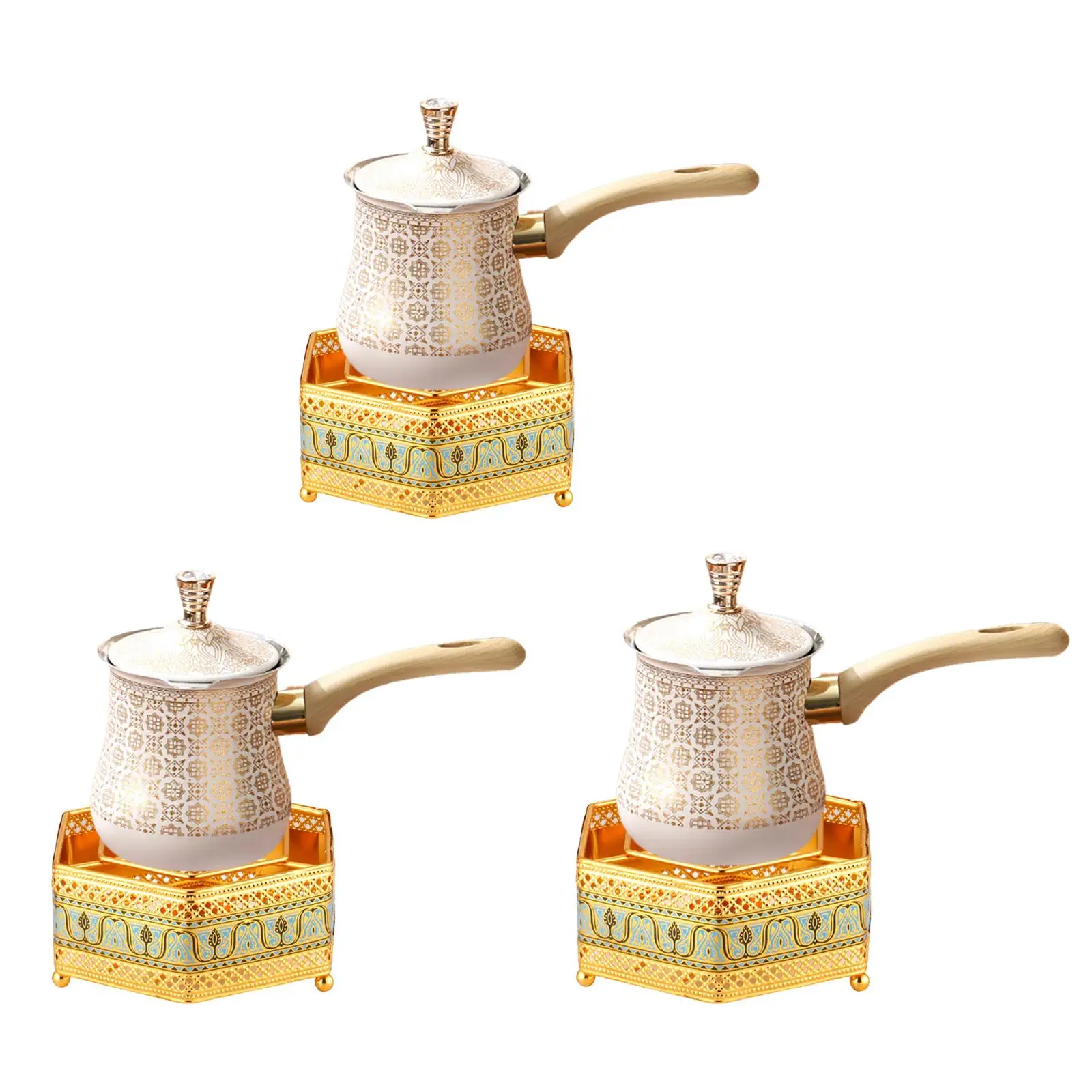 Turkish Coffee Pot with Warmer Base Coffee Kettle Wooden Handle Stovetop Teapot for Office Household Restaurant Tea House
Turkish Coffee Pot with Warmer Base Coffee Kettle Wooden Handle Stovetop Teapot for Office Household Restaurant Tea House