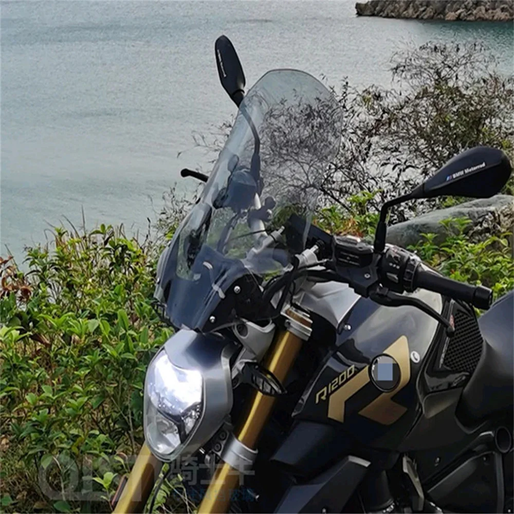 R1200R windshield modification For BMW R1200R high-quality front windshield with raised chest guard and rain shield accessories
R1200R windshield modification For BMW R1200R high-quality front windshield with raised chest guard and rain shield accessories