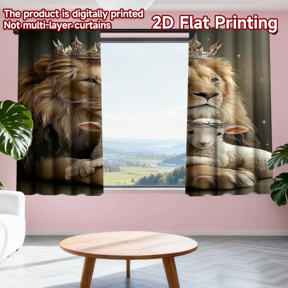 2D flat printing 2pcs Curtains Christmas Lion and Lamb Digital Printed Polyester Drapes Party Decorations Perfect for Drapes for
2D flat printing 2pcs Curtains Christmas Lion and Lamb Digital Printed Polyester Drapes Party Decorations Perfect for Drapes for