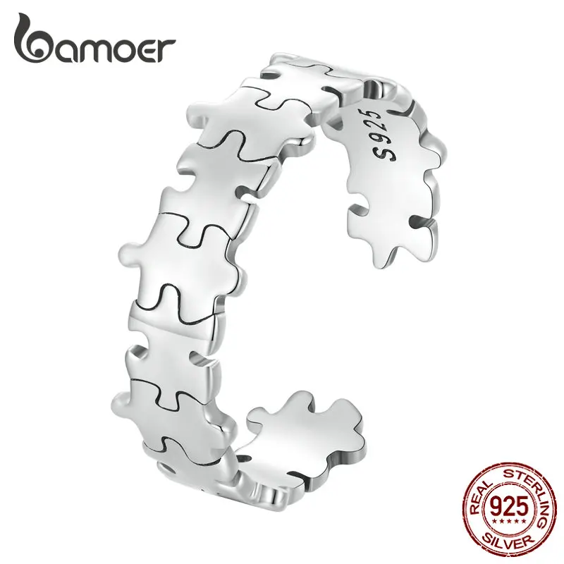 Bamoer 925 пробы Серебряная головоломка открытые Регулируемые кольца Радужное кольцо на палец черные полосы для дня рождения Изготовление ювелирных изделий
Bamoer 925 пробы Серебряная головоломка открытые Регулируемые кольца Радужное кольцо на палец черные полосы для дня рождения Изготовление ювелирных изделий