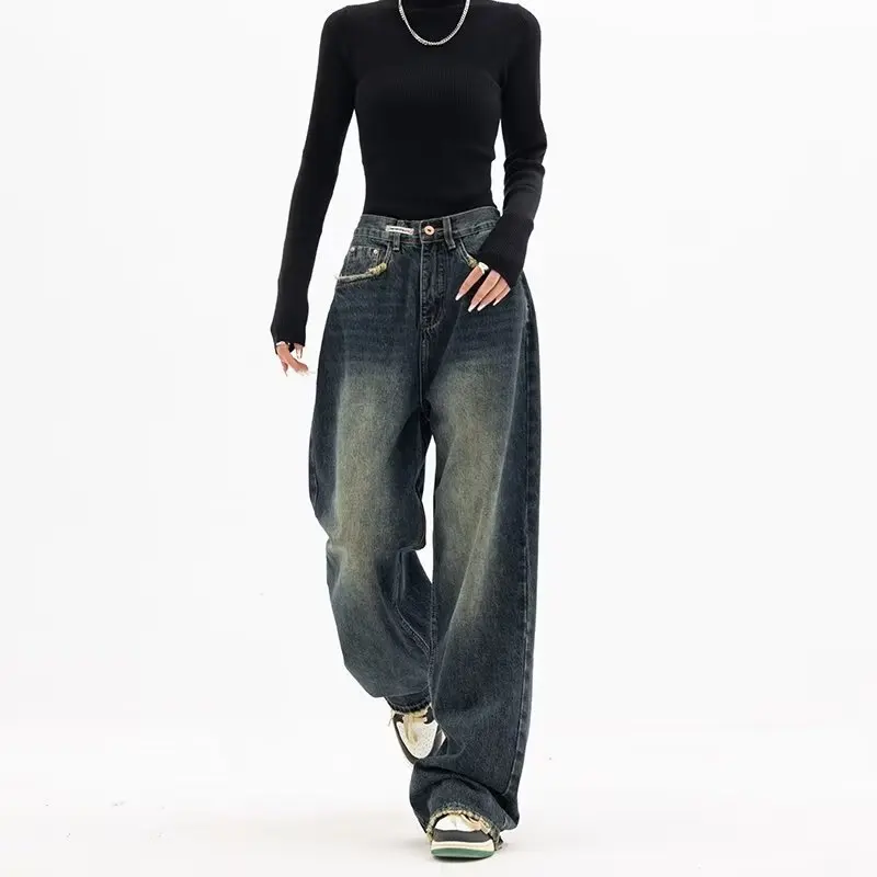 2026 New Retro Washed High Waist Straight Leg Jeans Women's Loose Fit Casual Wide Leg Pants American High Street Long Trousers
2026 New Retro Washed High Waist Straight Leg Jeans Women's Loose Fit Casual Wide Leg Pants American High Street Long Trousers