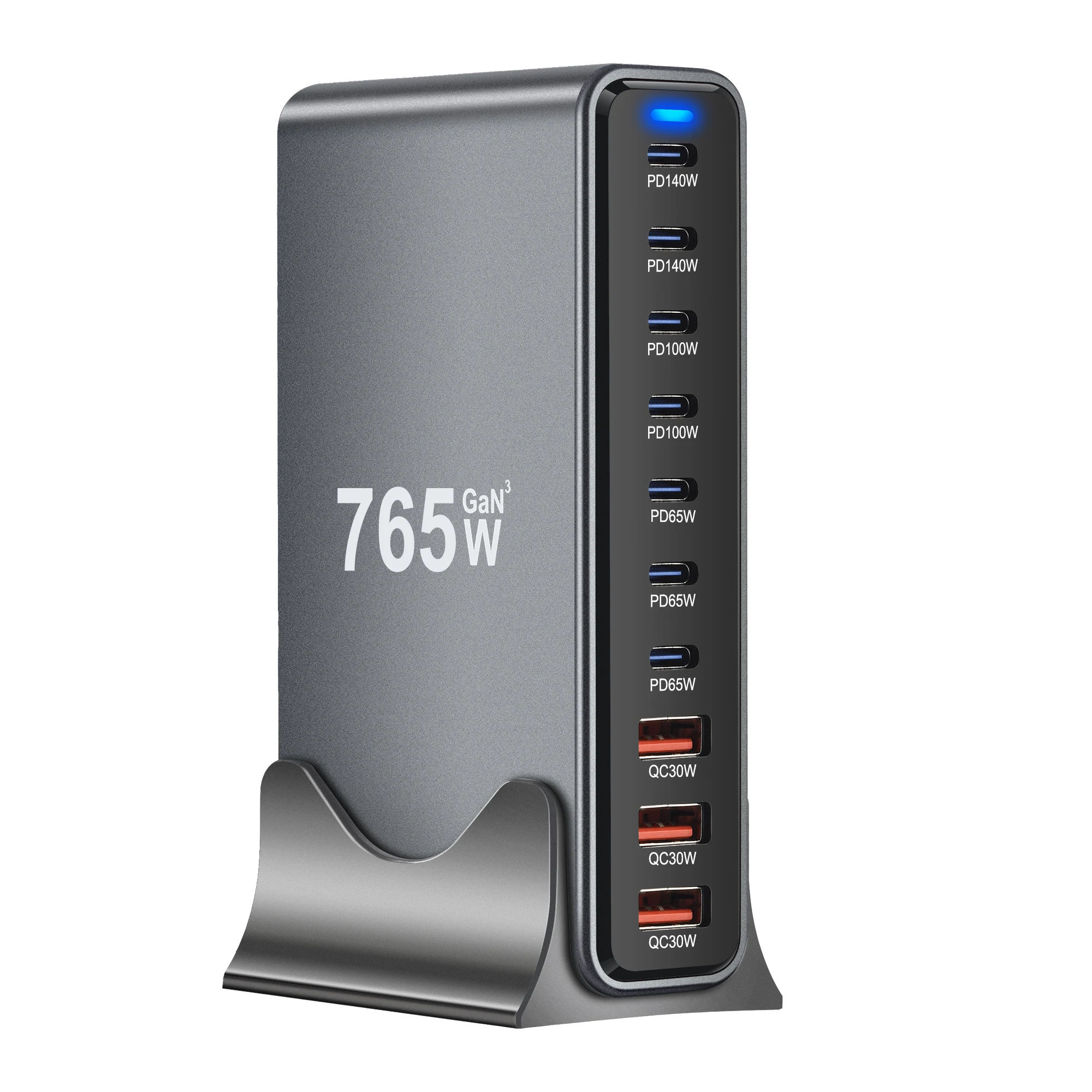 New 765W GaN Fast Charge 3.0 10-Port PD Charger (7C3A) for Mobiles & Tablets—Portable Convenient
New 765W GaN Fast Charge 3.0 10-Port PD Charger (7C3A) for Mobiles & Tablets—Portable Convenient