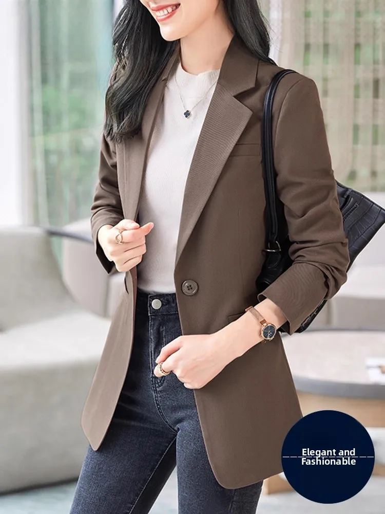 Café Brown Women's Suit Jacket Casual High-End Feel Spring Autumn New Style Name Lady Commute Fashion Polyester Long Sleeve
Café Brown Women's Suit Jacket Casual High-End Feel Spring Autumn New Style Name Lady Commute Fashion Polyester Long Sleeve