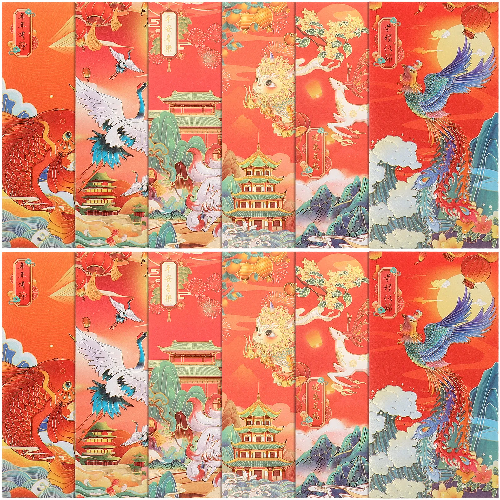 12Pcs Chinese Red Envelopes New Year Money Pouches Elegant Design Blessing Packets for Lunar New Year Gift Good
12Pcs Chinese Red Envelopes New Year Money Pouches Elegant Design Blessing Packets for Lunar New Year Gift Good