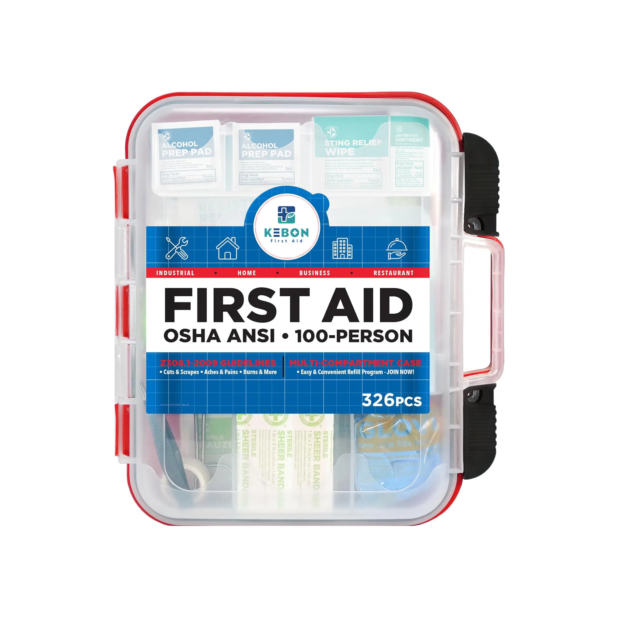 First Aid Kit Hard 326 Pieces Exceeds OSHA Kit for Office, Home, Car, School, Emergency, Survival, Camping, Hunting and Sports
First Aid Kit Hard 326 Pieces Exceeds OSHA Kit for Office, Home, Car, School, Emergency, Survival, Camping, Hunting and Sports