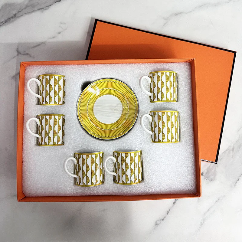 6 Cups 6 Saucers Yellow Ceramic Coffee Cup Suit, Simple Design, Porcelain Afternoon Tea Cup, Breakfast Milk Cups, Espresso
6 Cups 6 Saucers Yellow Ceramic Coffee Cup Suit, Simple Design, Porcelain Afternoon Tea Cup, Breakfast Milk Cups, Espresso