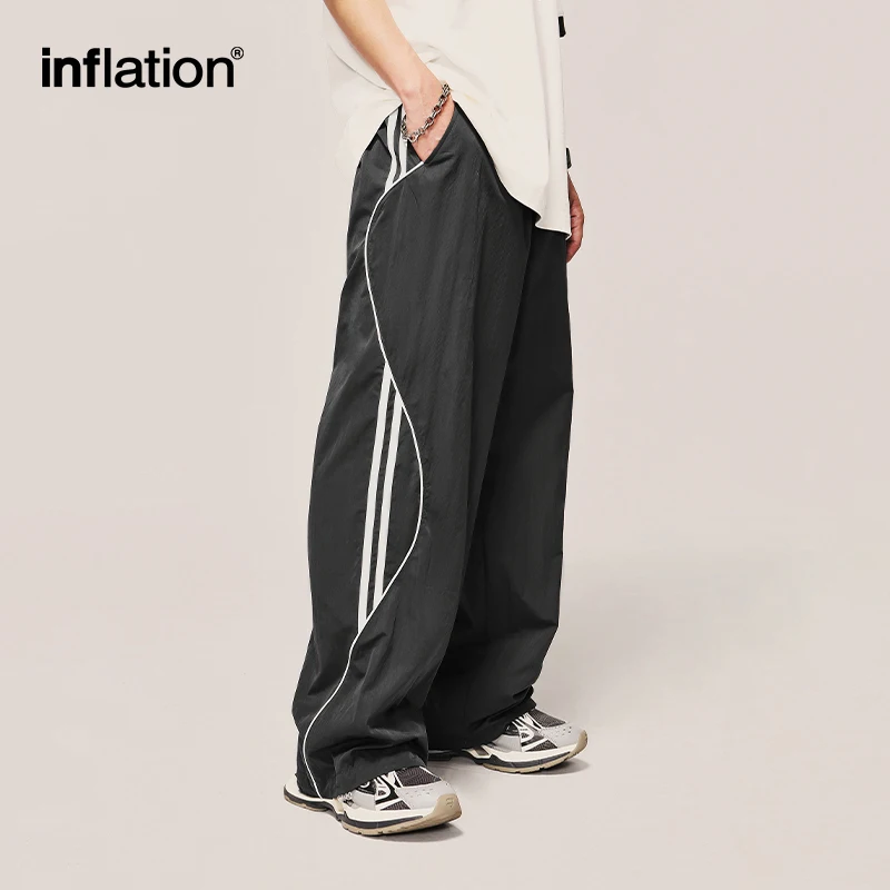 INFLATION Striped Side Wide Leg Trousers Men Drawstring Waist Sportswear Track Pants
INFLATION Striped Side Wide Leg Trousers Men Drawstring Waist Sportswear Track Pants