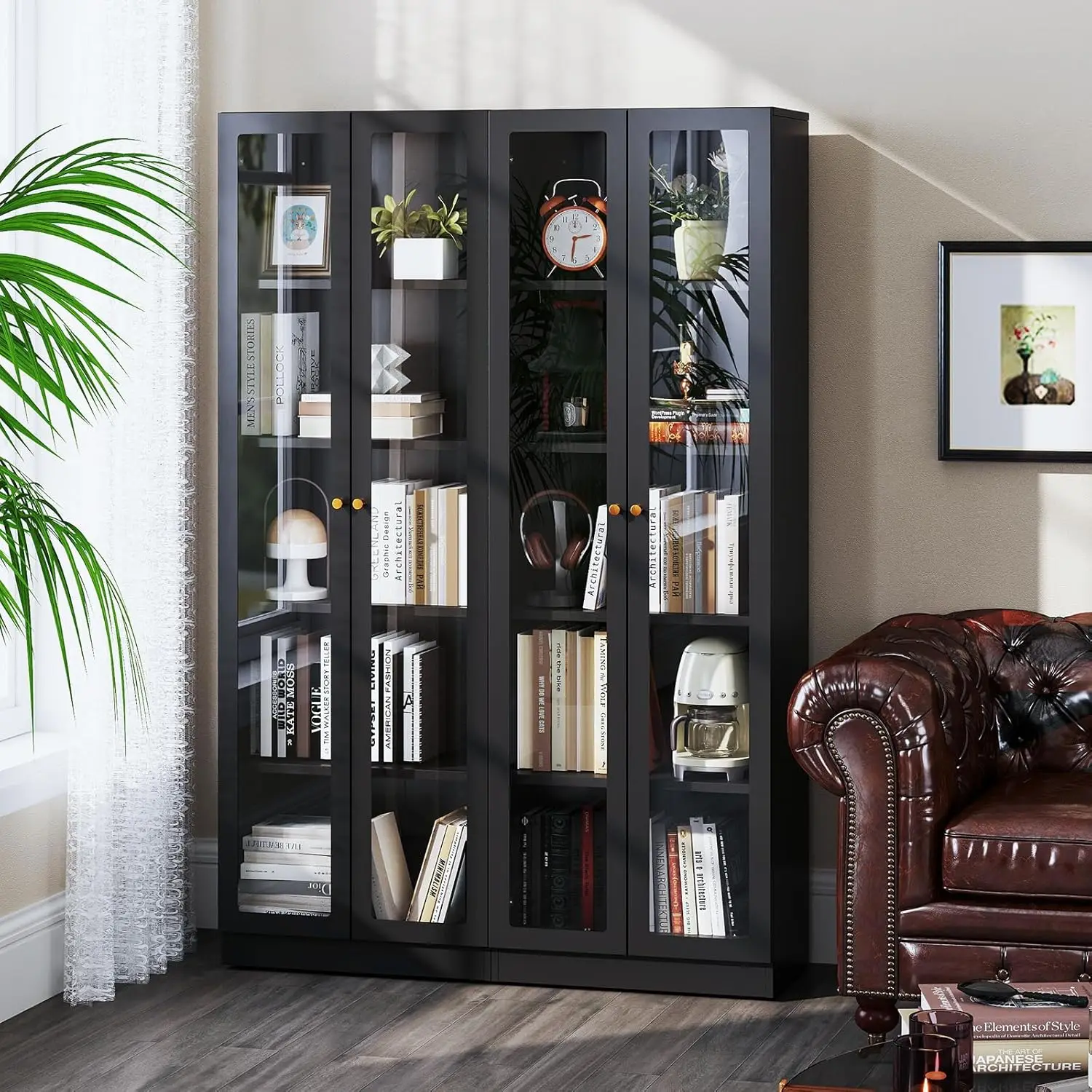 Black Bookshelf With Doors And Adjustable Shelves, 5-Tier Tall Bookcase, 70.87"" Modern Display Cabinet, Metal Book Shelf With
Black Bookshelf With Doors And Adjustable Shelves, 5-Tier Tall Bookcase, 70.87"" Modern Display Cabinet, Metal Book Shelf With