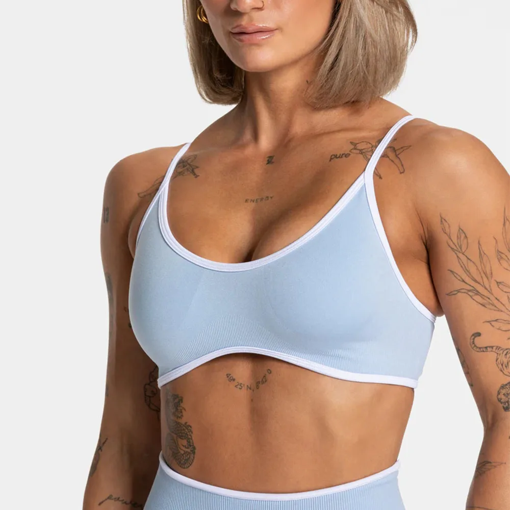 Women's Backless Tight-Fit Sports Bra Color Contrast Yoga Vest Fitness Running Top with Static Logo 
Women's Backless Tight-Fit Sports Bra Color Contrast Yoga Vest Fitness Running Top with Static Logo