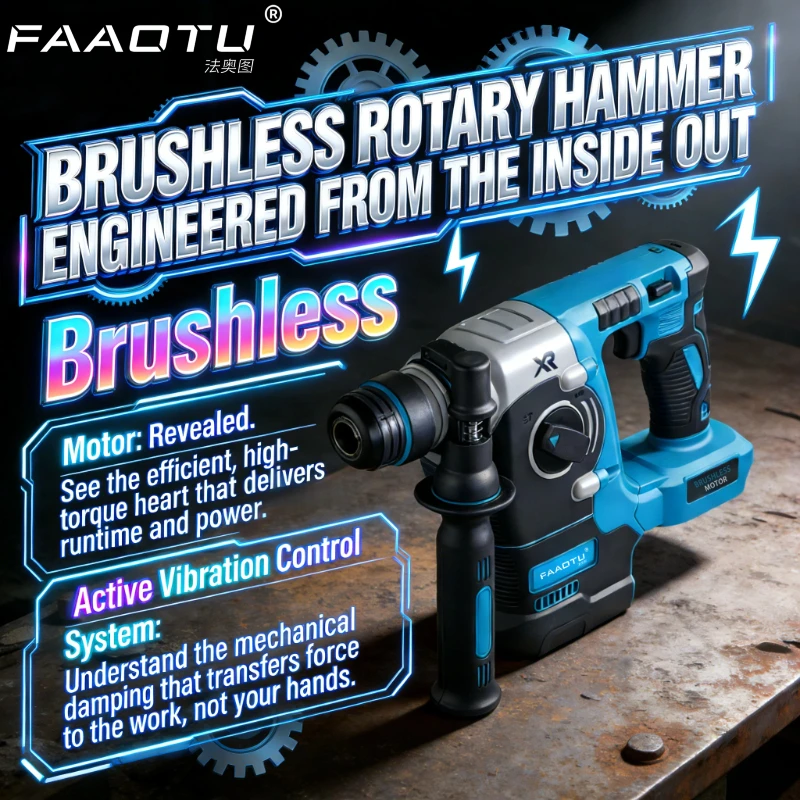 FAAOTU 273 Electric Cordless Brushless Hammer Drill Rechargeable Rotary Hammer Drilling and Chiseling High torque power Tool
FAAOTU 273 Electric Cordless Brushless Hammer Drill Rechargeable Rotary Hammer Drilling and Chiseling High torque power Tool