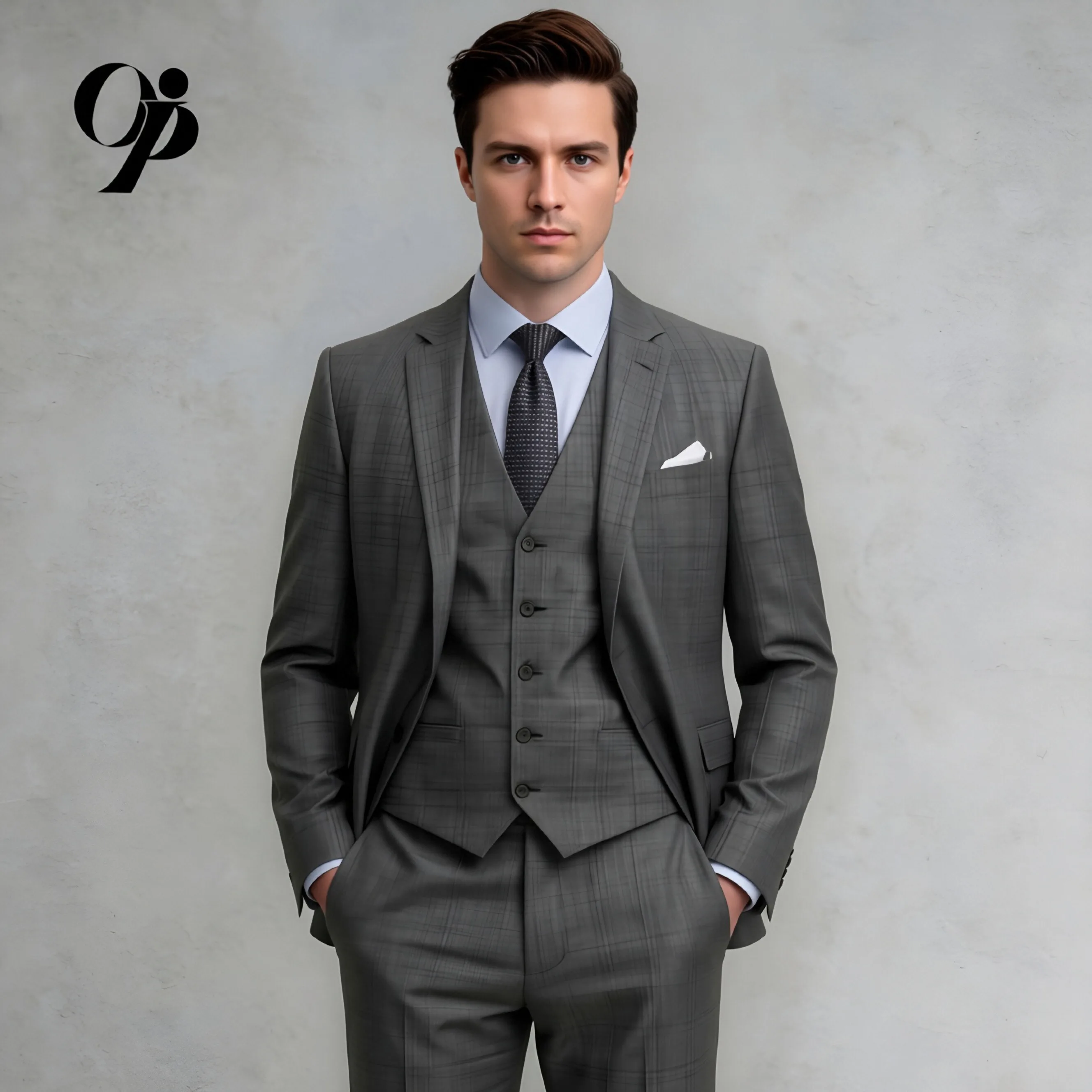 Classic Gentleman Gray Plaid Suit 3-Piece Slim Fit by Opeodly Formal Wear with Timeless Tartan Pattern Design
Classic Gentleman Gray Plaid Suit 3-Piece Slim Fit by Opeodly Formal Wear with Timeless Tartan Pattern Design