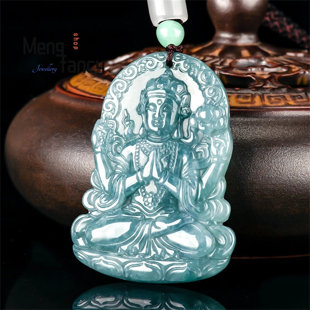 Natural A Goods Jade Blue Water Four Arms Ice Jade Pendant Men's Jade Pendant Women's Fine Jewelry Luxury Necklace
Natural A Goods Jade Blue Water Four Arms Ice Jade Pendant Men's Jade Pendant Women's Fine Jewelry Luxury Necklace