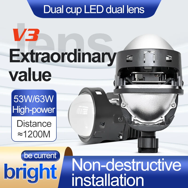 2.5" 3.0" Car Bi LED Projector Double Lamp Cup Lenses Headlight 12V 126W For H4 H7 Hella G5 3R Car Light Upgrade Retrofit Kits
2.5" 3.0" Car Bi LED Projector Double Lamp Cup Lenses Headlight 12V 126W For H4 H7 Hella G5 3R Car Light Upgrade Retrofit Kits