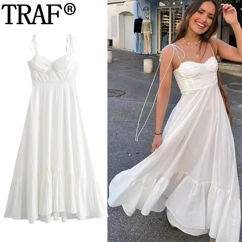 TRAF Sleeveless Long Dresses For Women Corset Slip Midi Dress Woman Pleated Backless Sexy Evening Dress Ruffle Summer Dresses
TRAF Sleeveless Long Dresses For Women Corset Slip Midi Dress Woman Pleated Backless Sexy Evening Dress Ruffle Summer Dresses