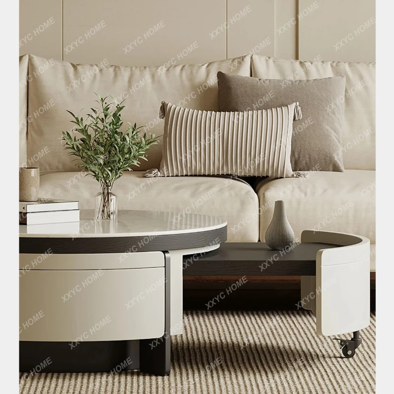 Q Microcrystalline stone coffee table living room modern minimalist telescopic round coffee table
Q Microcrystalline stone coffee table living room modern minimalist telescopic round coffee table