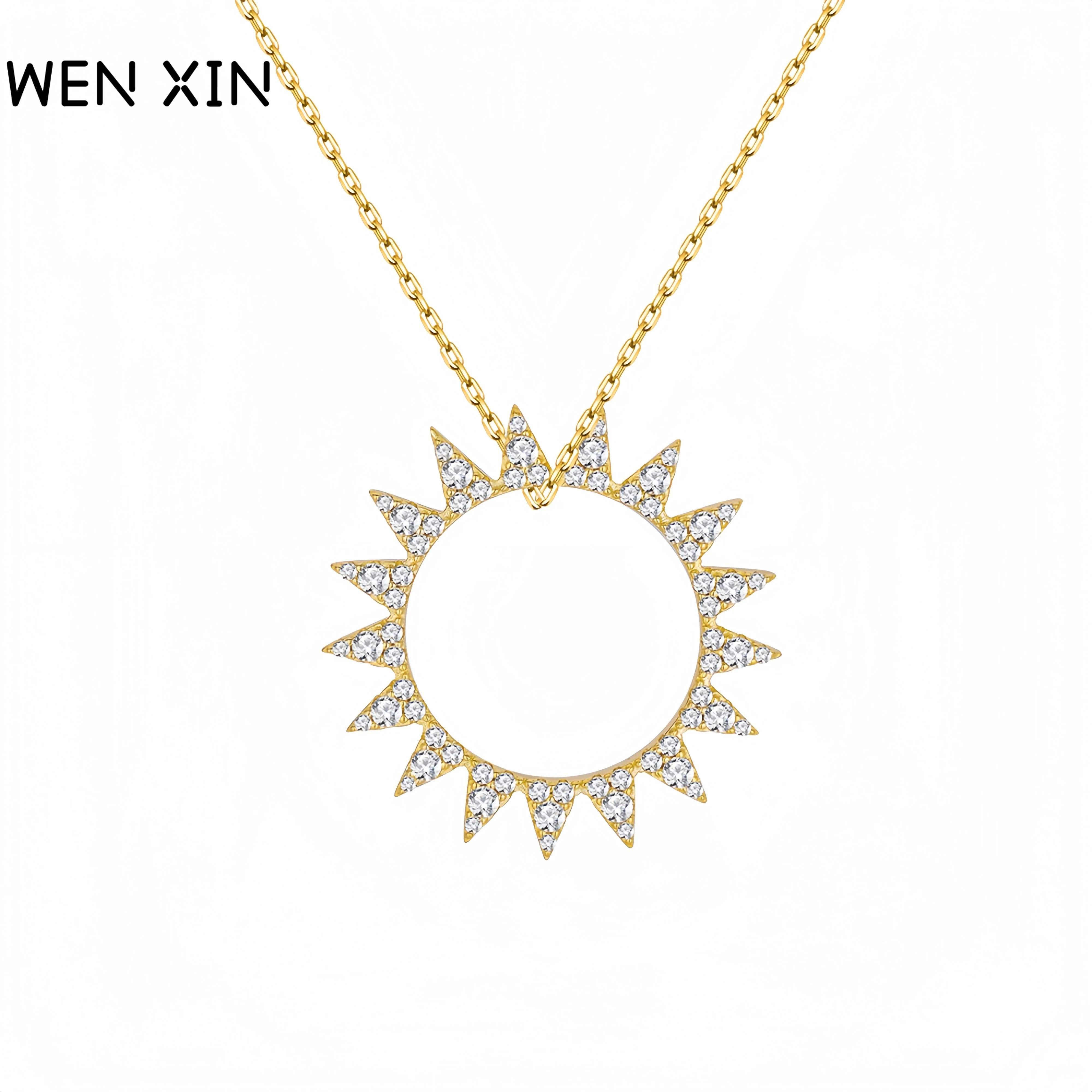 WENXIN Brand Luxury Hollowed Out Sunflower 925 Sterling Silver Zircon Pendant Necklace High Carbon Diamond Necklaces Jewelry
WENXIN Brand Luxury Hollowed Out Sunflower 925 Sterling Silver Zircon Pendant Necklace High Carbon Diamond Necklaces Jewelry
