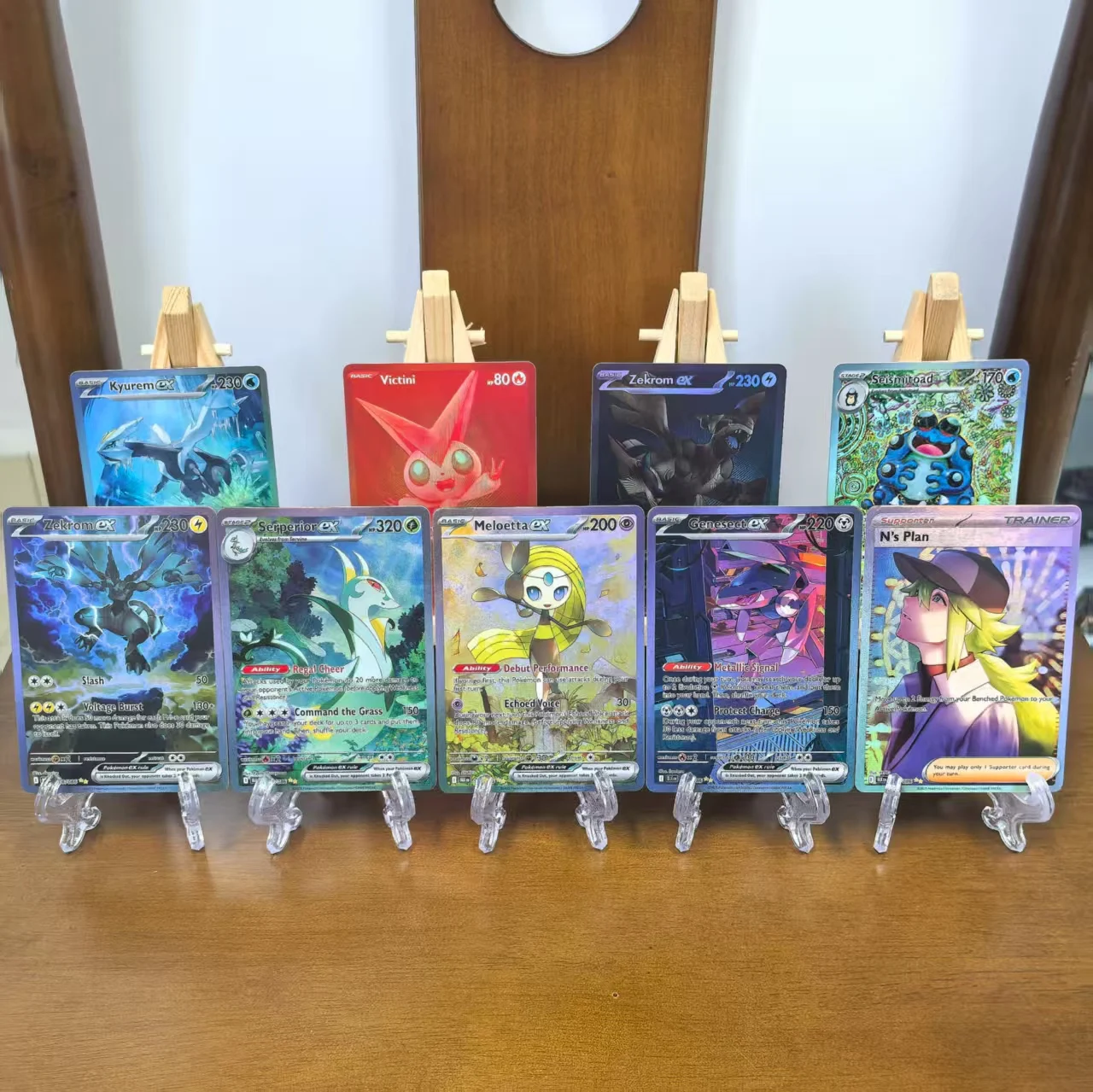 Pokemon Collection Cards Meloetta Victini Seismitoad Zekrom Reshiram EX Self Card Classic Game Anime Cards Gift Toys
Pokemon Collection Cards Meloetta Victini Seismitoad Zekrom Reshiram EX Self Card Classic Game Anime Cards Gift Toys