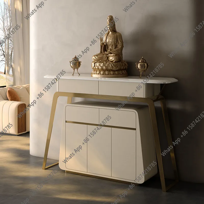 Household shrine simple modern entrance incense candle holder Buddha table light luxury living room natural marble tribute table
Household shrine simple modern entrance incense candle holder Buddha table light luxury living room natural marble tribute table