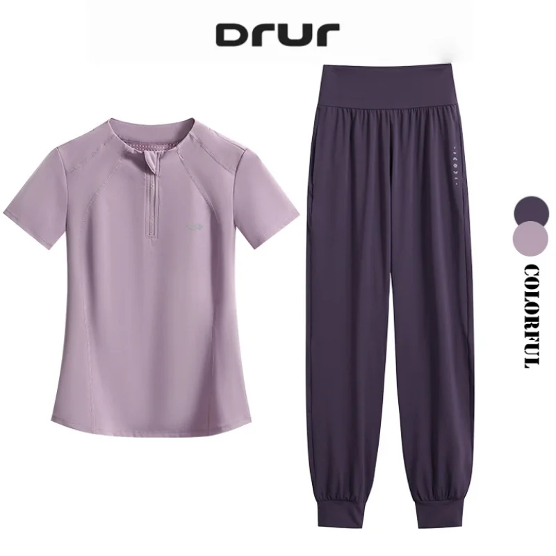 DRUR S-4XL Summer Yoga Pants Set Women Two Piece Breathable Lightweight Running Suit Sport Outfit Yogawear 2 pcs Gym Clothing
DRUR S-4XL Summer Yoga Pants Set Women Two Piece Breathable Lightweight Running Suit Sport Outfit Yogawear 2 pcs Gym Clothing
