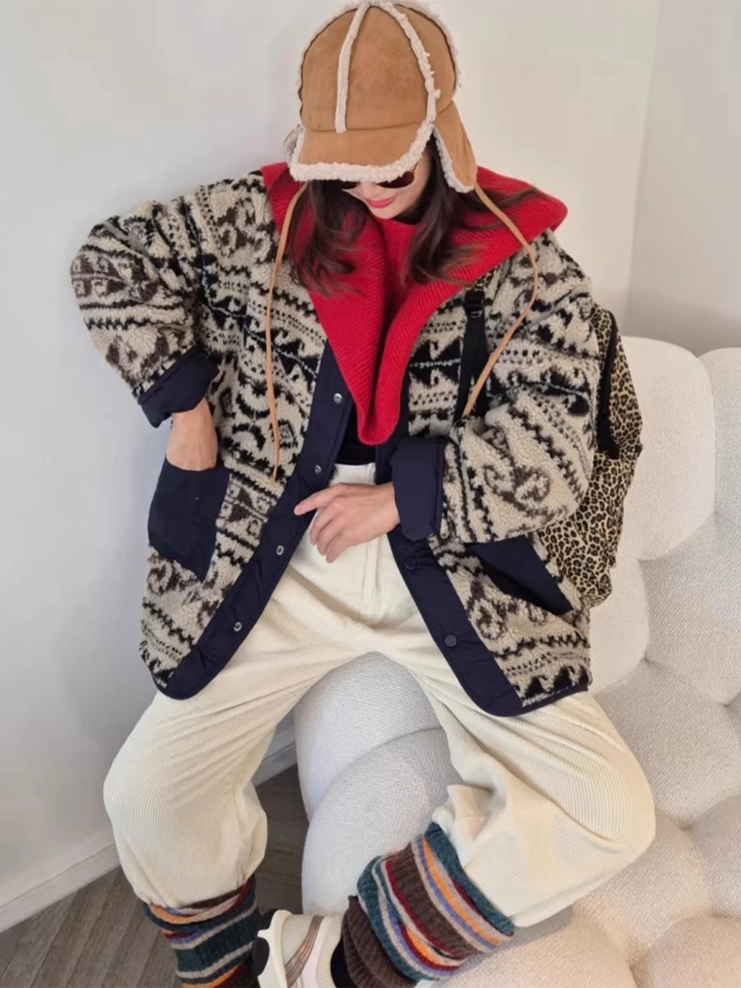 Double-Sided Wear Lamb Fur Jaet Women's Loose Fit Fair Isle Pattern Winter New Sle Color Blo Casual Long Sve Coat
Double-Sided Wear Lamb Fur Jaet Women's Loose Fit Fair Isle Pattern Winter New Sle Color Blo Casual Long Sve Coat