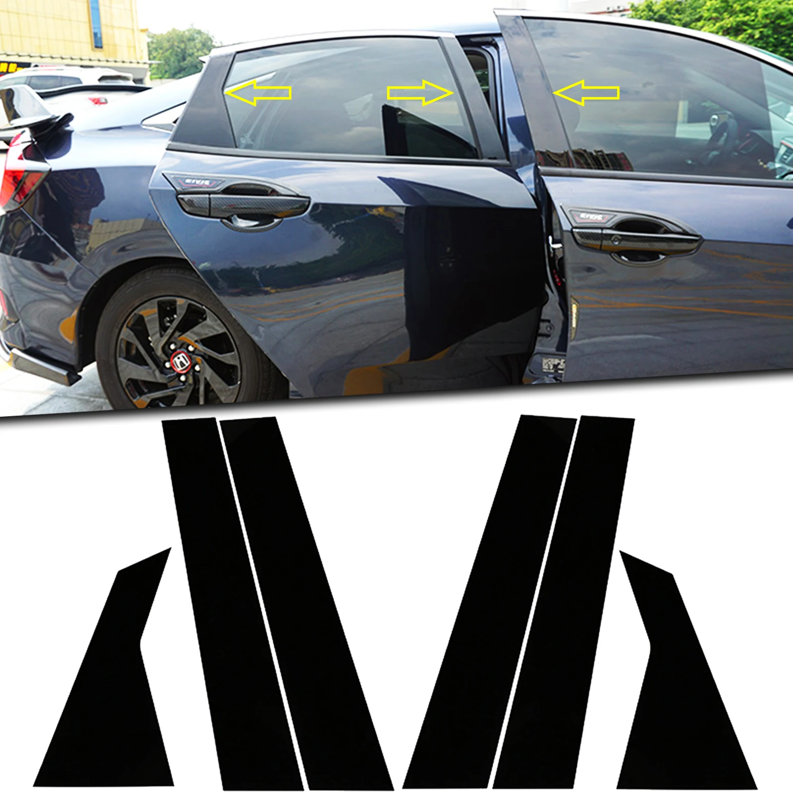 Glossy Black 6pcs/Set Window Pillar Post Door Moulding Trims Piano Cover Sticker For Honda Civic 10th 2016-2020 2019 2018 2017
Glossy Black 6pcs/Set Window Pillar Post Door Moulding Trims Piano Cover Sticker For Honda Civic 10th 2016-2020 2019 2018 2017