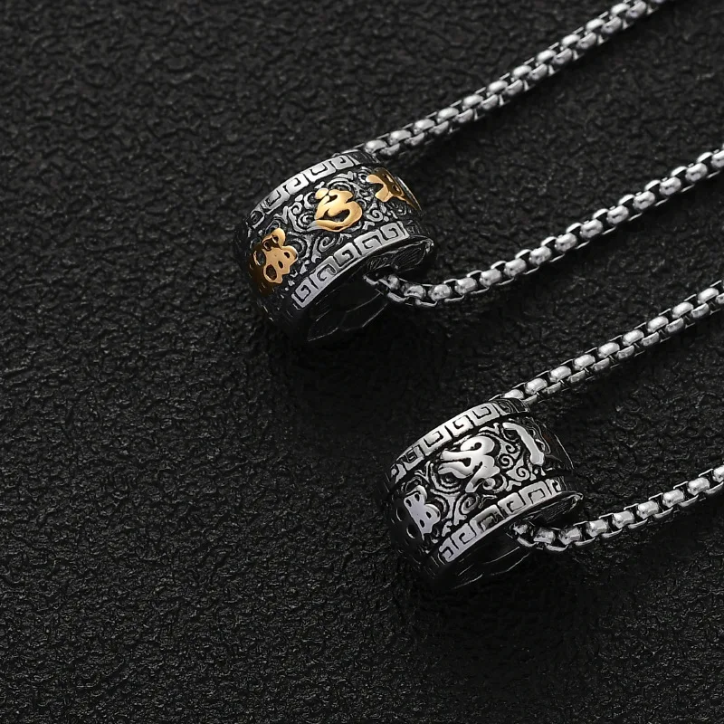 Retro Cloud Totem Six Word Mantra Pendant Necklace Men Fashion Titanium Steel Daily Accessories
Retro Cloud Totem Six Word Mantra Pendant Necklace Men Fashion Titanium Steel Daily Accessories