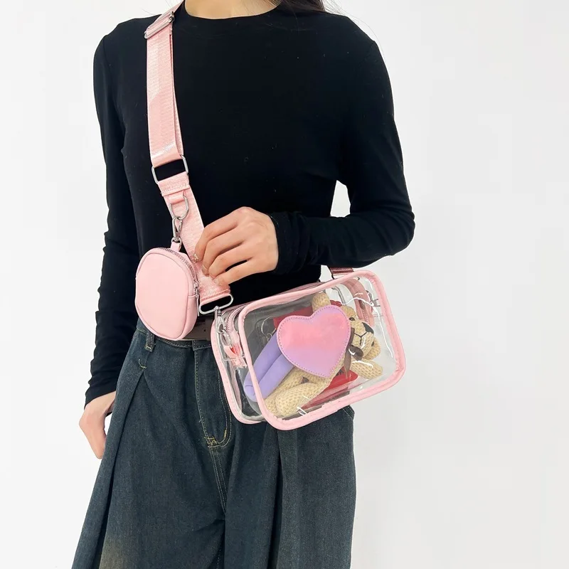 Trendy Transparent PVC Crossbody Bag Set of Two Women's Single oulder Slant Bag Hong Kong Sle Faionable Handbag
Trendy Transparent PVC Crossbody Bag Set of Two Women's Single oulder Slant Bag Hong Kong Sle Faionable Handbag
