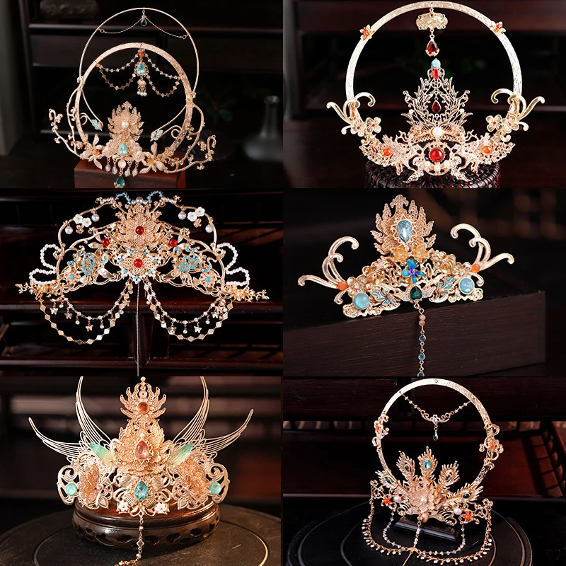 Chinese Ethnic Hanfu Hair Crown Beaded Hairpin Bridal Hair Bun Classical Dunhuang Dance Performance Ancient Costume Headdress
Chinese Ethnic Hanfu Hair Crown Beaded Hairpin Bridal Hair Bun Classical Dunhuang Dance Performance Ancient Costume Headdress