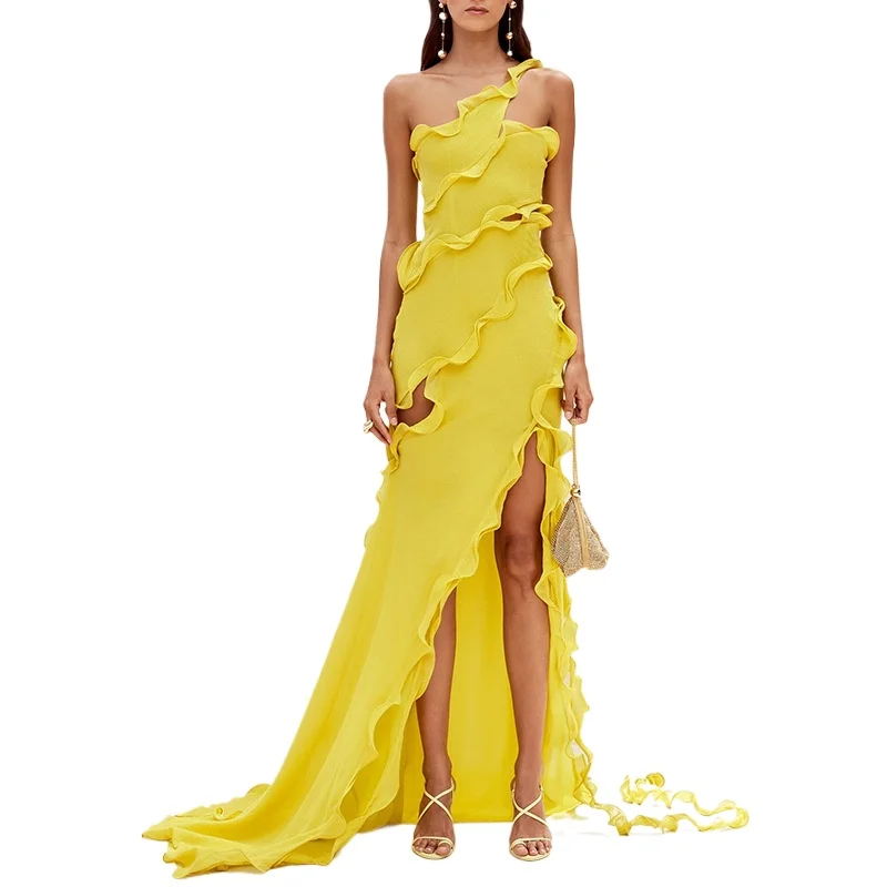 Doris Fanny Solid Spliced Folds Slim Dresses For Women Diagonal Collar Sleeveless Backless High Waist Designer Dress Female New
Doris Fanny Solid Spliced Folds Slim Dresses For Women Diagonal Collar Sleeveless Backless High Waist Designer Dress Female New