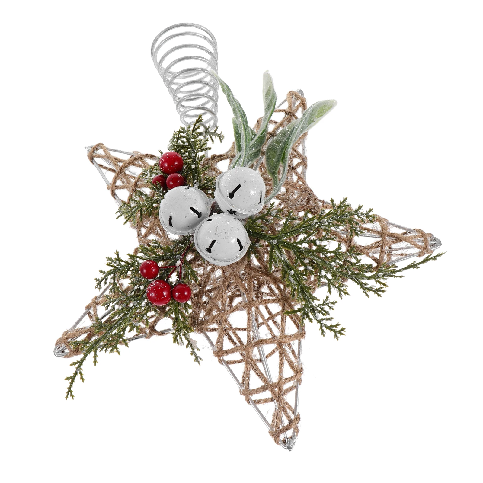 Star Christmas Tree Topper Rustic Jute Rope Bell Decoration Stable Base Easy Install Holiday Indoor Party Xmas Treetop Ornament
Star Christmas Tree Topper Rustic Jute Rope Bell Decoration Stable Base Easy Install Holiday Indoor Party Xmas Treetop Ornament
