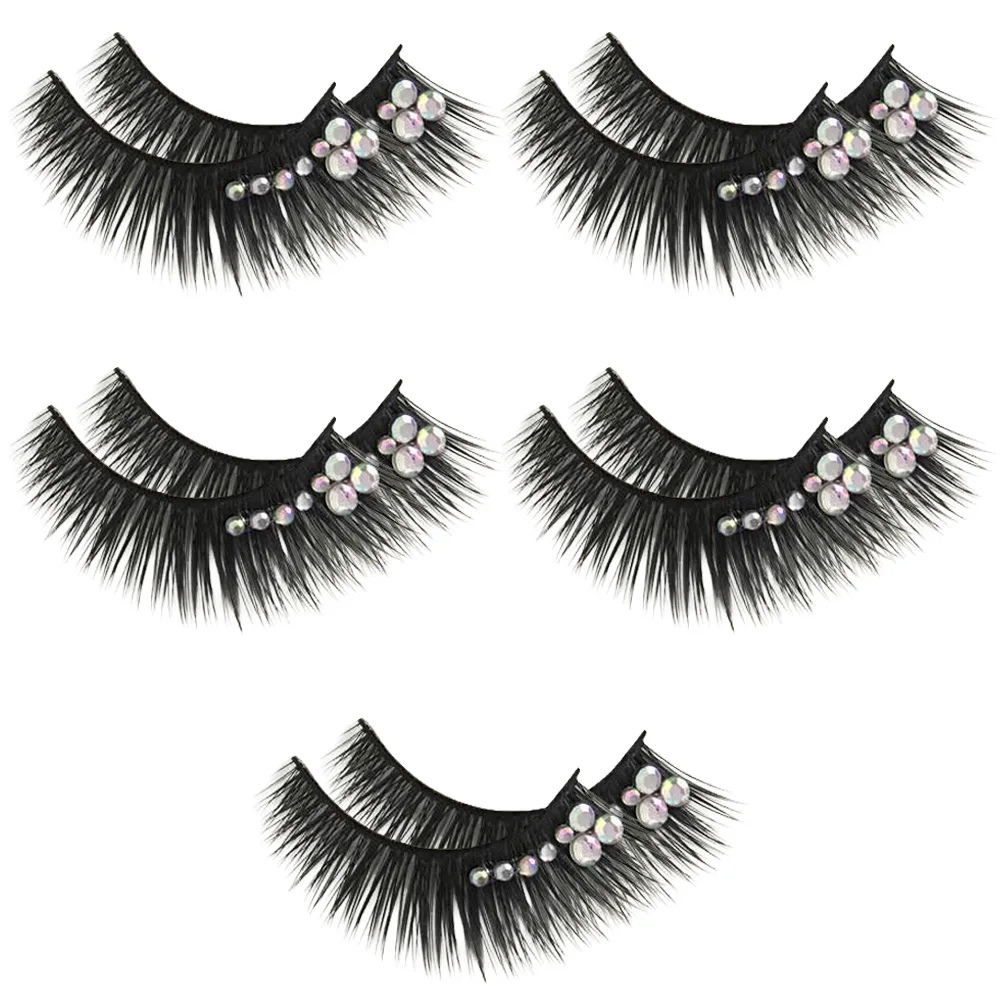 5 Pairs Stage Eyelashes Fake with Diamond Long Rhinestone Artificial Fiber Natural Look
5 Pairs Stage Eyelashes Fake with Diamond Long Rhinestone Artificial Fiber Natural Look