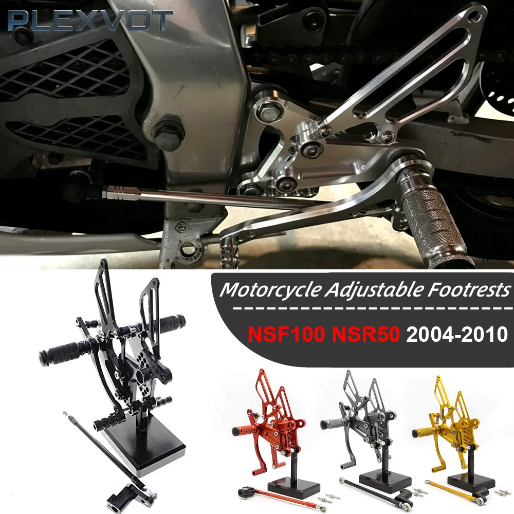 For Honda NSF100 NSF 100 NSR50 2004-2010 2005 2006 2007 2008 2009 CNC Motorcycle Adjustable Rearset Footrest Footpeg Foot Pedal
For Honda NSF100 NSF 100 NSR50 2004-2010 2005 2006 2007 2008 2009 CNC Motorcycle Adjustable Rearset Footrest Footpeg Foot Pedal