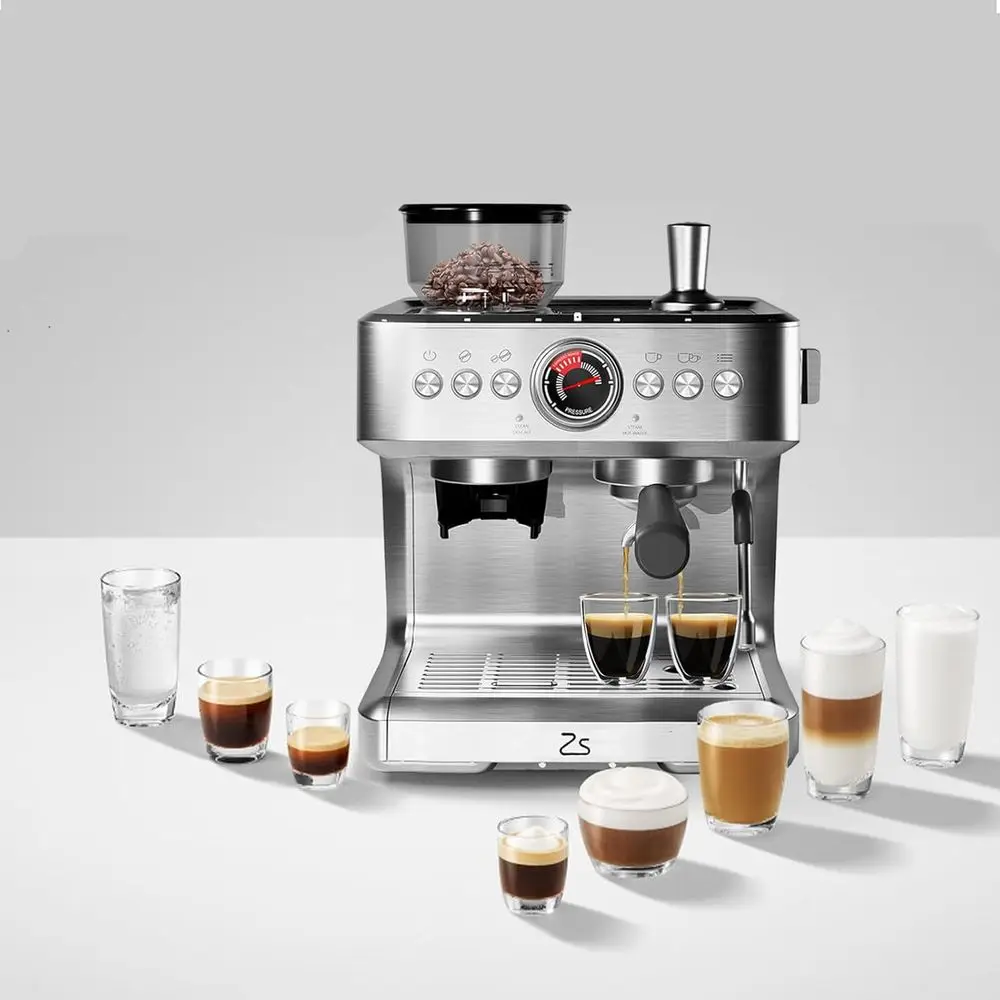Semi-Automatic hine, 20 Bar Coee Maker with 30 Grinding Setting, Maker with Grinder, Milk rother, Steam Wand & Removable Water T
Semi-Automatic hine, 20 Bar Coee Maker with 30 Grinding Setting, Maker with Grinder, Milk rother, Steam Wand & Removable Water T