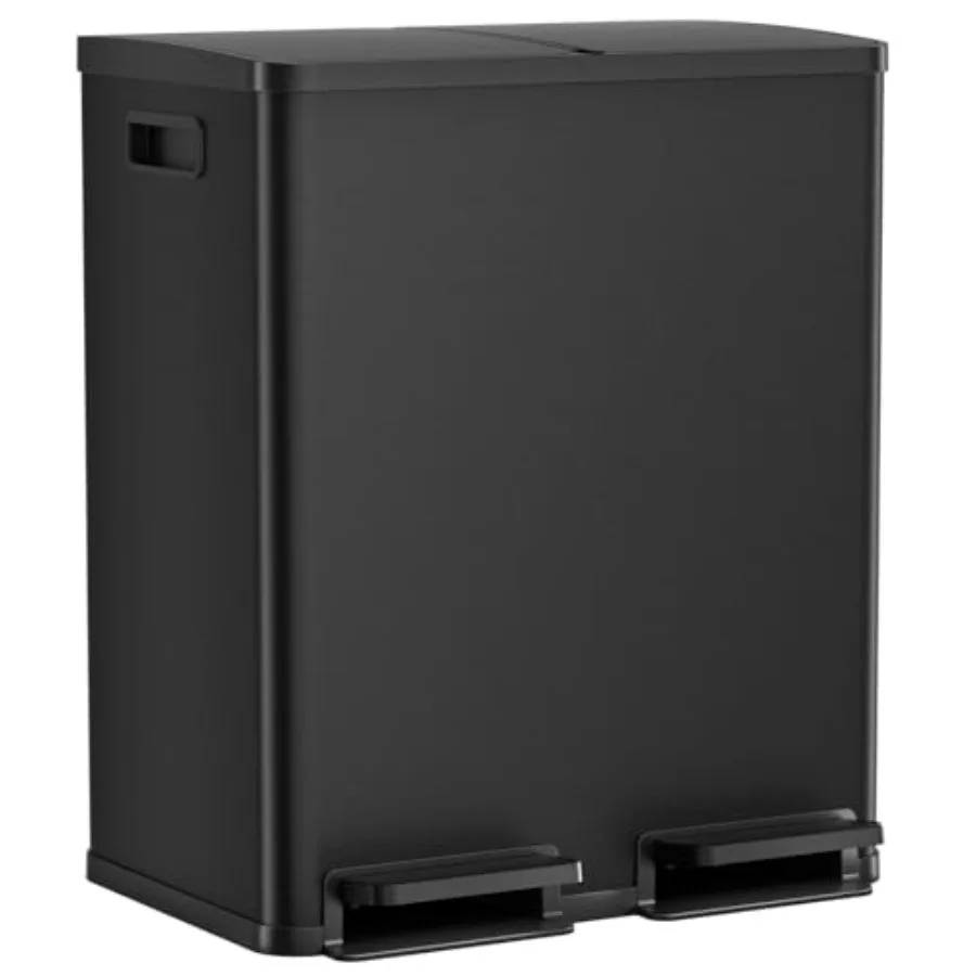 Kitchen Trash Can, 2×8-Gallon Dual Trash Can with Lid, Stainless Steel Garbage Bin with 2 Removable Inner Buckets, Soft-Close F
Kitchen Trash Can, 2×8-Gallon Dual Trash Can with Lid, Stainless Steel Garbage Bin with 2 Removable Inner Buckets, Soft-Close F
