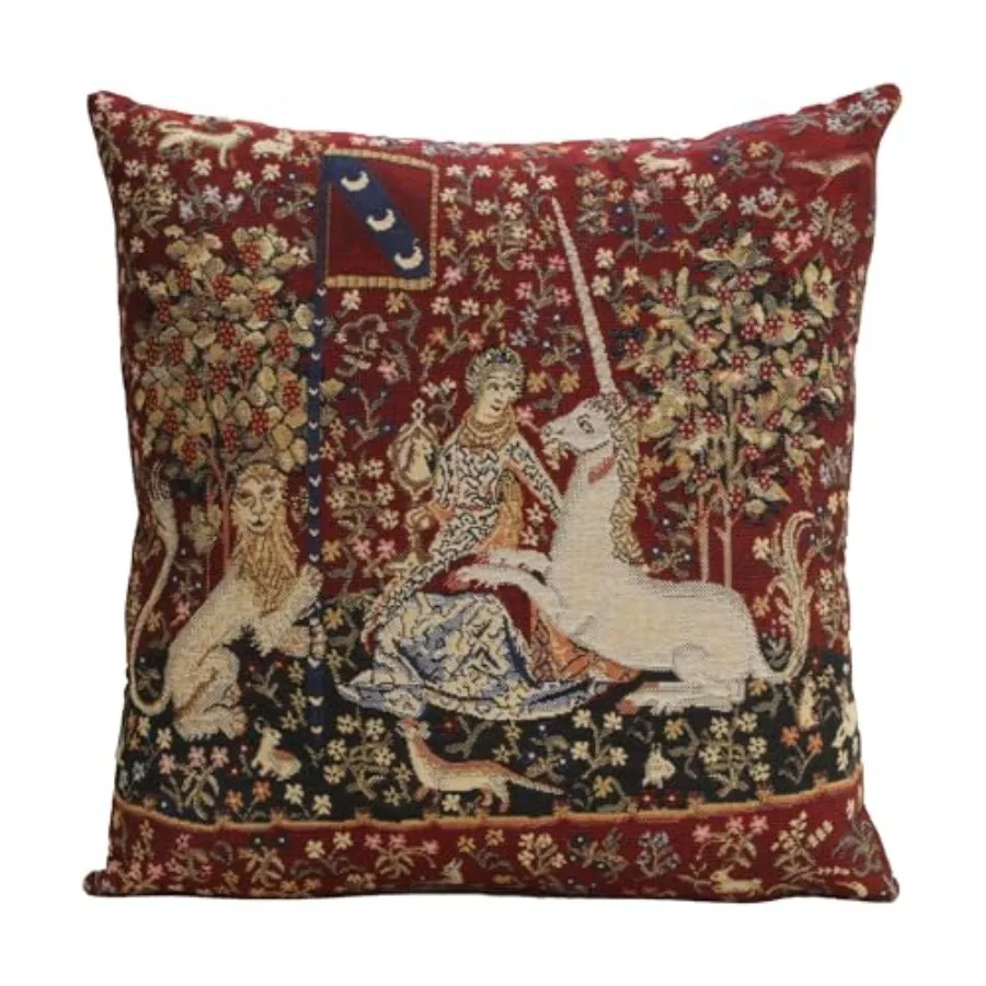 Чехол для подушки Charlotte Home Furnishings 16x16 дюймов с изображением леди и единорога, декоративный чехол для подушки, бельгийский средневековый гобелен
Чехол для подушки Charlotte Home Furnishings 16x16 дюймов с изображением леди и единорога, декоративный чехол для подушки, бельгийский средневековый гобелен