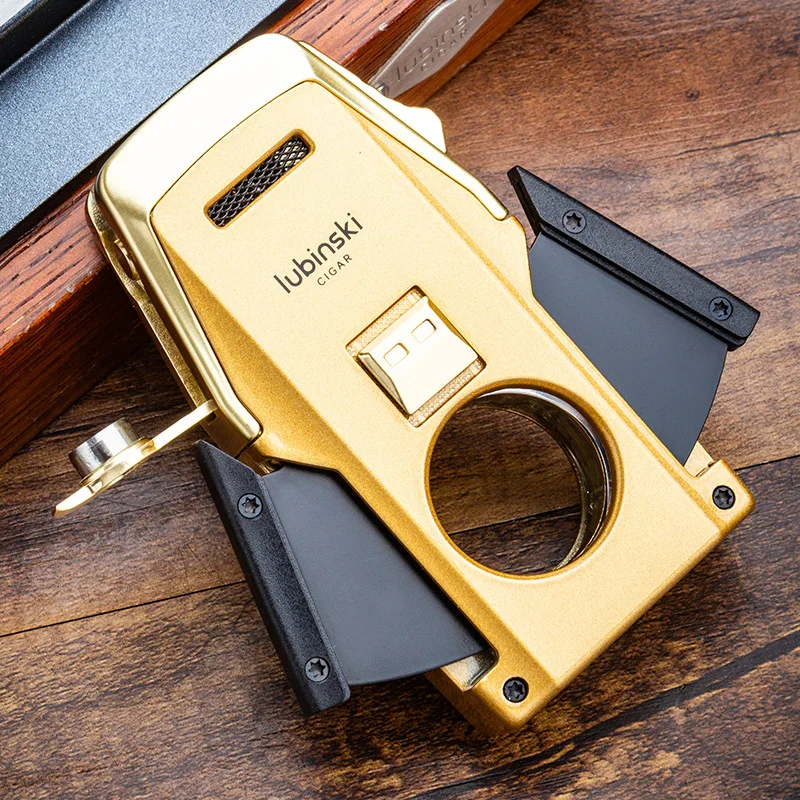 LUBINSKI Cigar Lighters Turbo Dual Flame Jet With Metal Hole Opener Cigar Cutter Holder Windproof Portable Lighter Men's Gift
LUBINSKI Cigar Lighters Turbo Dual Flame Jet With Metal Hole Opener Cigar Cutter Holder Windproof Portable Lighter Men's Gift