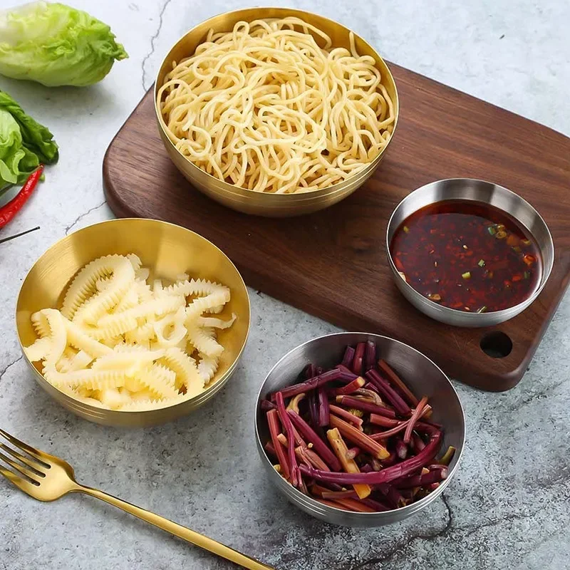 1pcs 20cm Korean Stainless Steel Salad Bowl Multifunctional Cooking Basin Noodle Bowl Round Golden Silver Bowl
1pcs 20cm Korean Stainless Steel Salad Bowl Multifunctional Cooking Basin Noodle Bowl Round Golden Silver Bowl