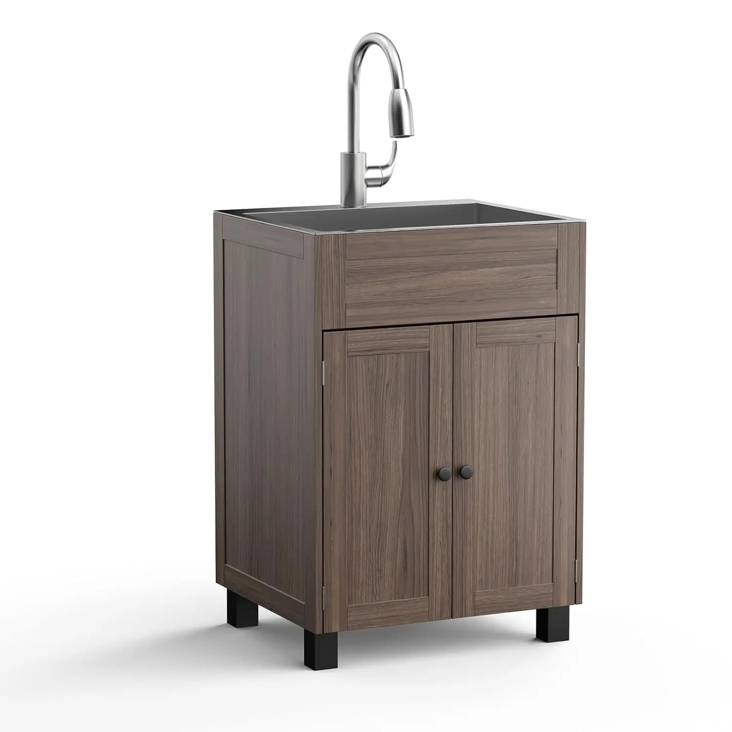 24-Inch Laundry Sink with Cabinet and Pull-Out Sprayer Faucet, Stainless Steel Utility Sink with Cabinet and Drawer, Customized
24-Inch Laundry Sink with Cabinet and Pull-Out Sprayer Faucet, Stainless Steel Utility Sink with Cabinet and Drawer, Customized