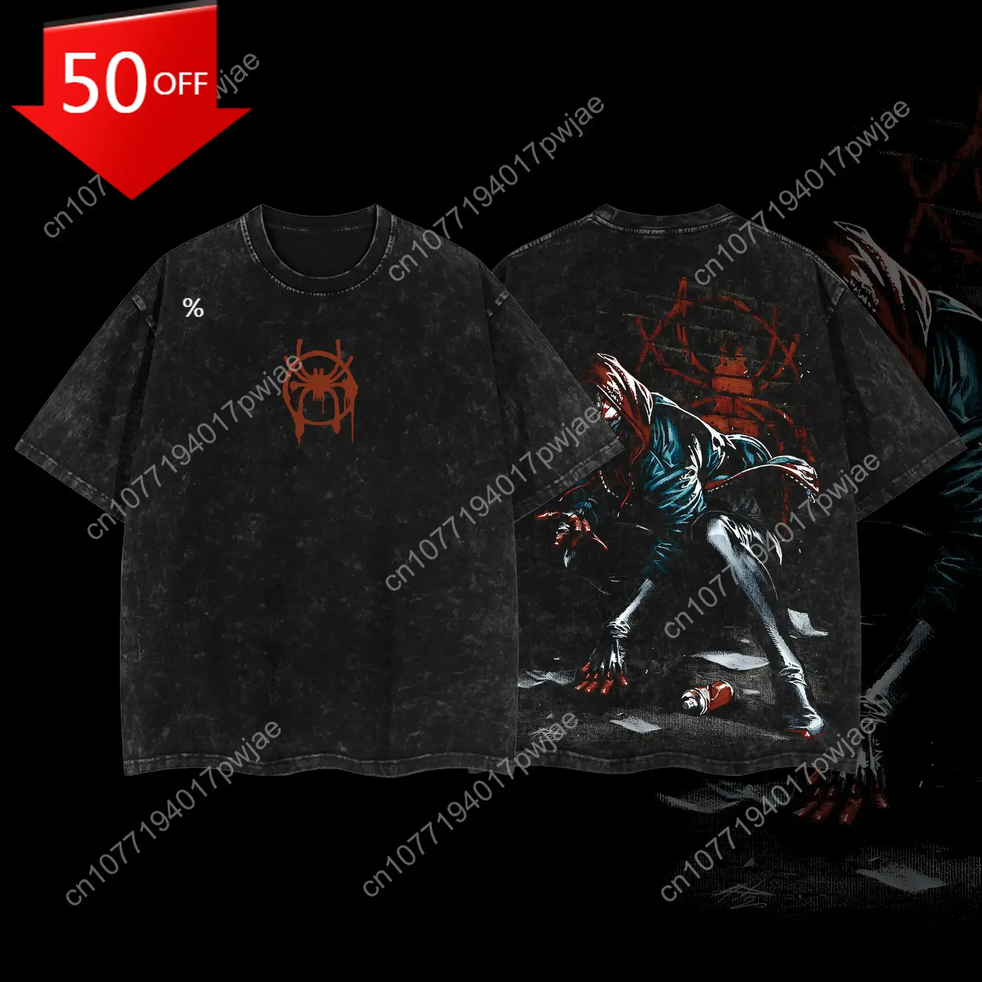 Superstyle Ultimate Spidey-Man "Miles Morales" Spidey-Verse Hero MCU Comic Double Printed Oversize Lightweight Acid Washed Tee H
Superstyle Ultimate Spidey-Man "Miles Morales" Spidey-Verse Hero MCU Comic Double Printed Oversize Lightweight Acid Washed Tee H