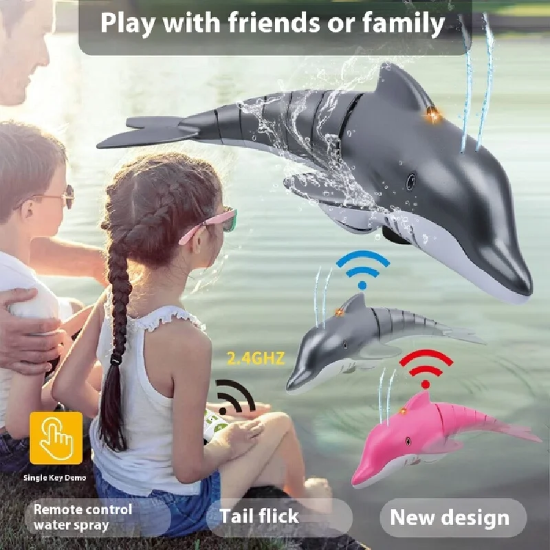 2.4g All-Round Remote Control Can Spray Water Simulation Dolphin Diving Electric Sealed Waterproof Charging Remote Control Boat
2.4g All-Round Remote Control Can Spray Water Simulation Dolphin Diving Electric Sealed Waterproof Charging Remote Control Boat