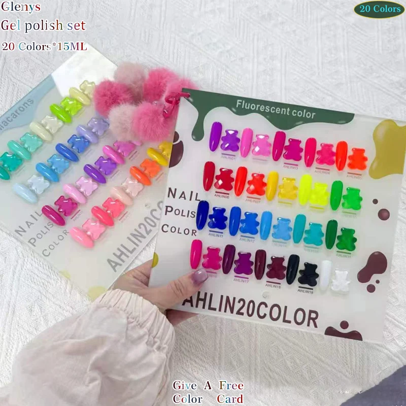 Glenys 20 color nail polish glue All net popular solid color immersion gel color card UV LED nail salon art varnish set
Glenys 20 color nail polish glue All net popular solid color immersion gel color card UV LED nail salon art varnish set