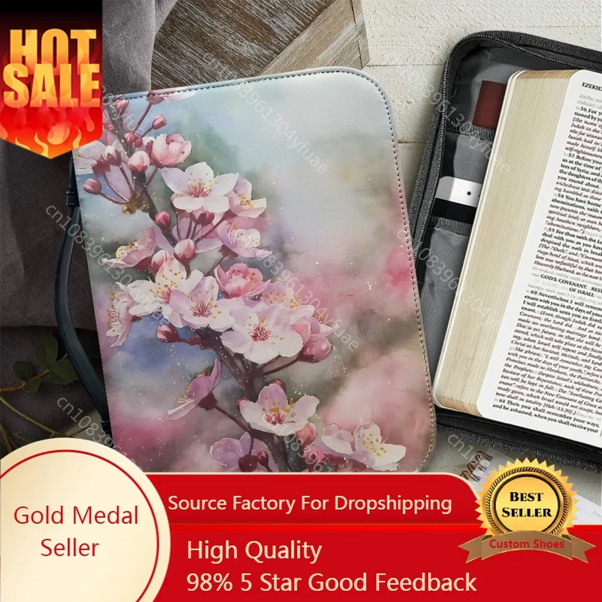 Spring Cherry Blossom Painting Bible Cover Case Women's Bible Storage Bag Pu Leather Zippered Handbag Holy Storage Boxes Bolsas
Spring Cherry Blossom Painting Bible Cover Case Women's Bible Storage Bag Pu Leather Zippered Handbag Holy Storage Boxes Bolsas