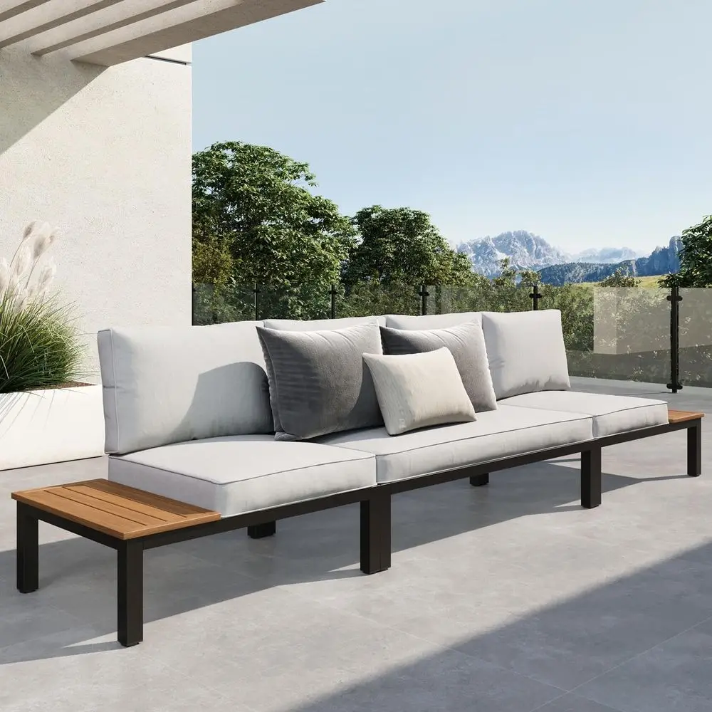 3 Pieces Outdoor Patio Furniture Set, Metal Sectional Sofa Set Patio Conversation Set with Cushions2 x Single Sofa with Side Ta
3 Pieces Outdoor Patio Furniture Set, Metal Sectional Sofa Set Patio Conversation Set with Cushions2 x Single Sofa with Side Ta