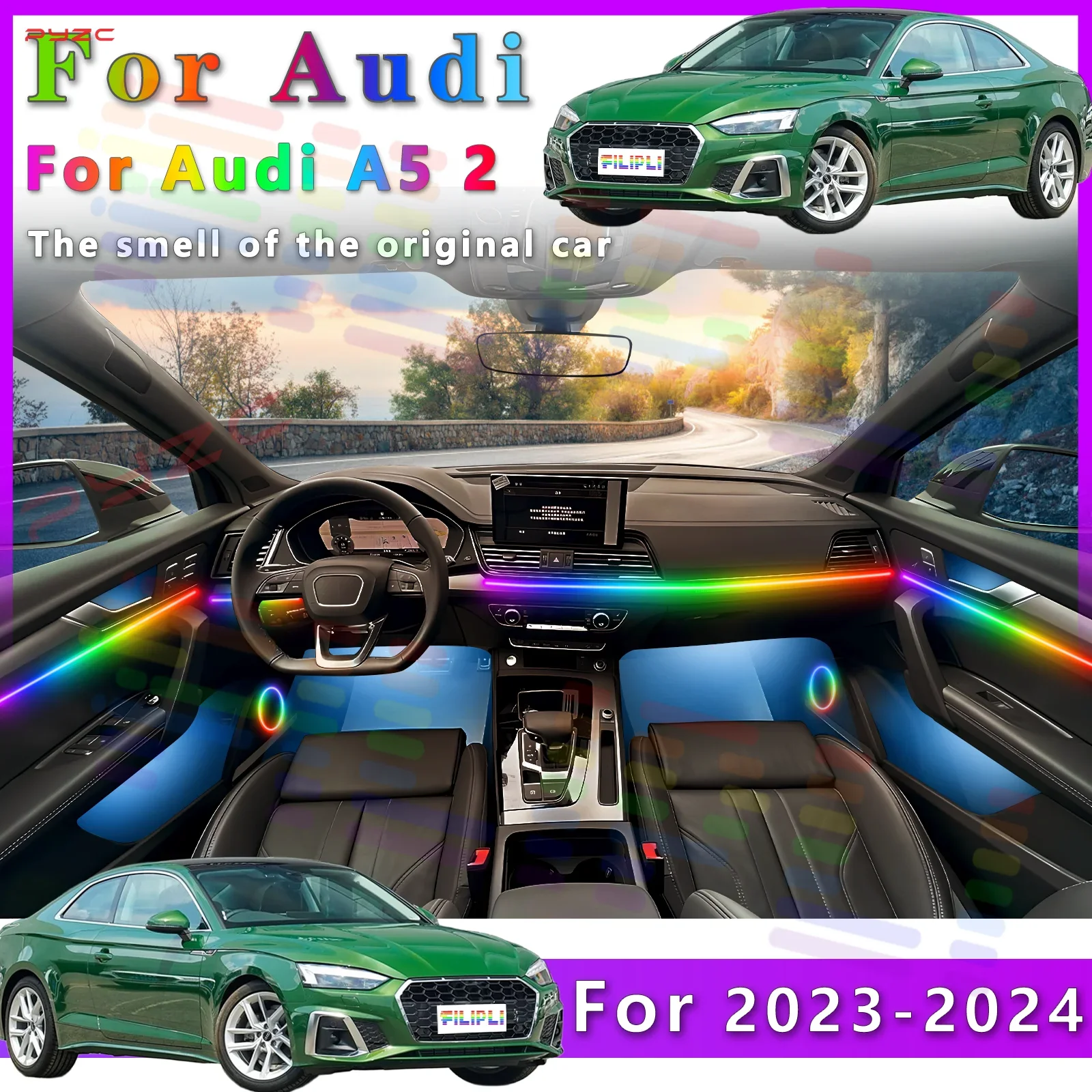 For Audi A5 2 Car Interior RGB Symphony LED Strip with Immersive 64Color Lighting Experiences All Colorful Shifts for A
For Audi A5 2 Car Interior RGB Symphony LED Strip with Immersive 64Color Lighting Experiences All Colorful Shifts for A