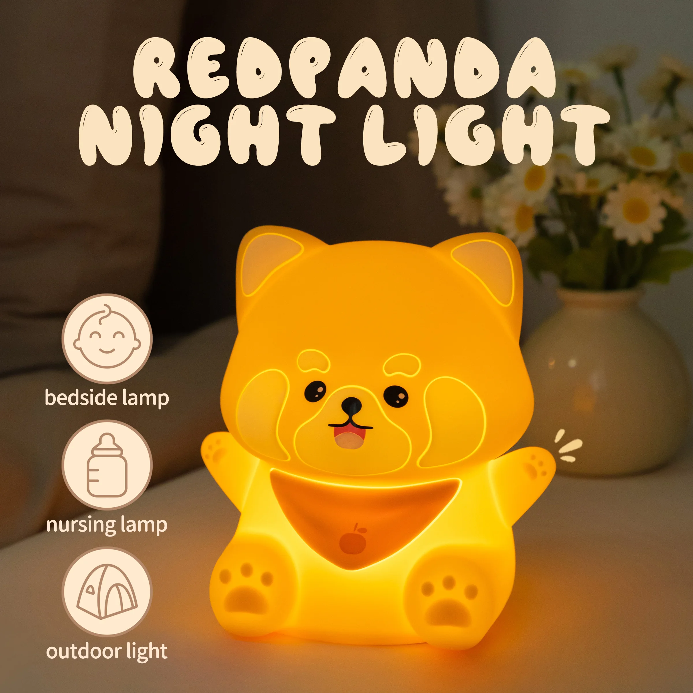 Cute Redpanda Night Light Silicone Pat 2 Gears rechargeable 30 minute timer Gifts for children
Cute Redpanda Night Light Silicone Pat 2 Gears rechargeable 30 minute timer Gifts for children