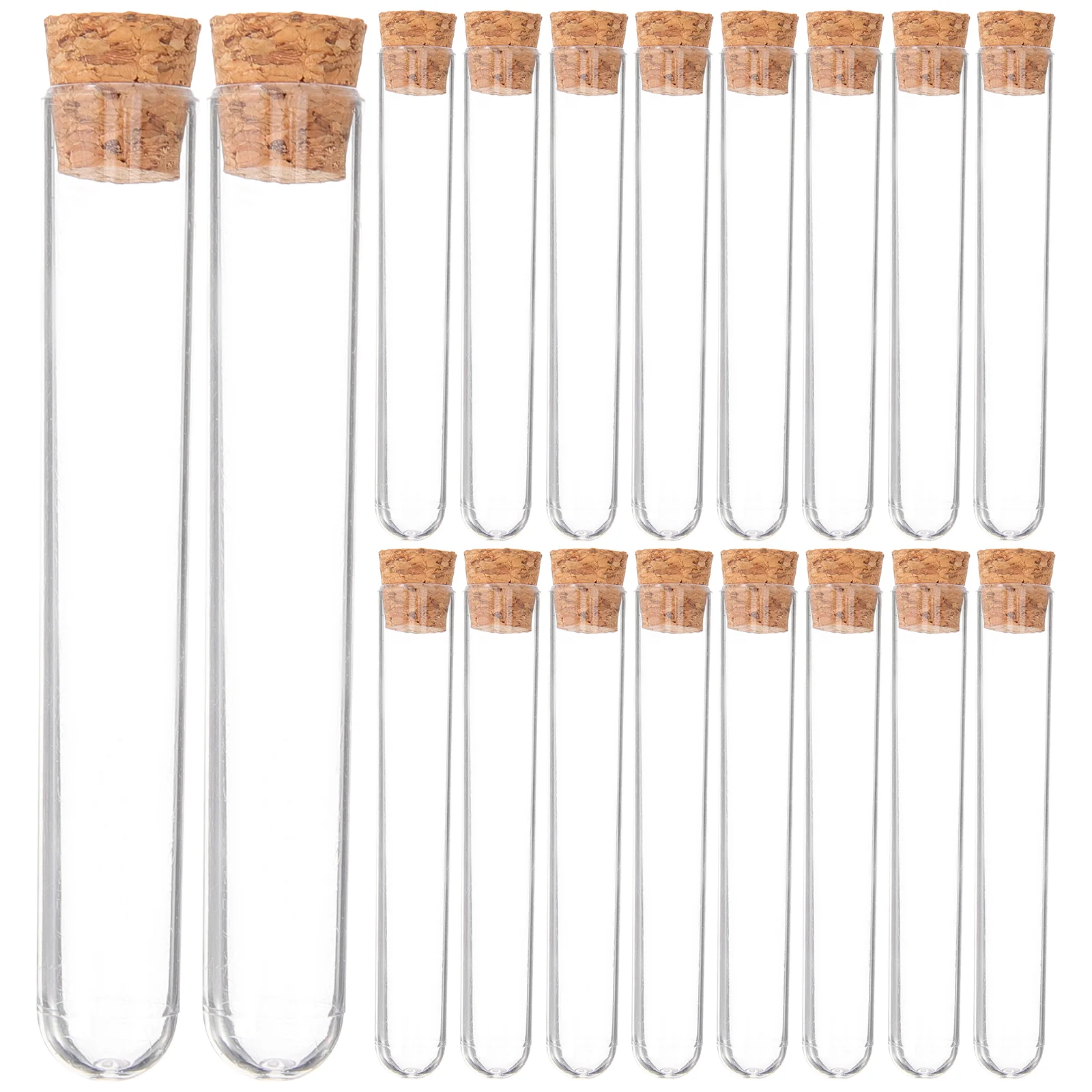 30PCS Clear Test Tubes with Cork Stoppers Plastic Test Bottle Storage Bottle for Scientific Experiments
30PCS Clear Test Tubes with Cork Stoppers Plastic Test Bottle Storage Bottle for Scientific Experiments