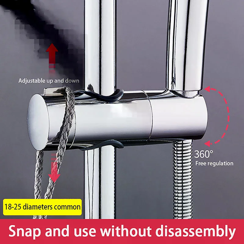 Shower Head Holder 360 Rotation Adjustable 18-25mm Bathroom Accessories Shower Holder Clamp Rail Slide Bracket
Shower Head Holder 360 Rotation Adjustable 18-25mm Bathroom Accessories Shower Holder Clamp Rail Slide Bracket