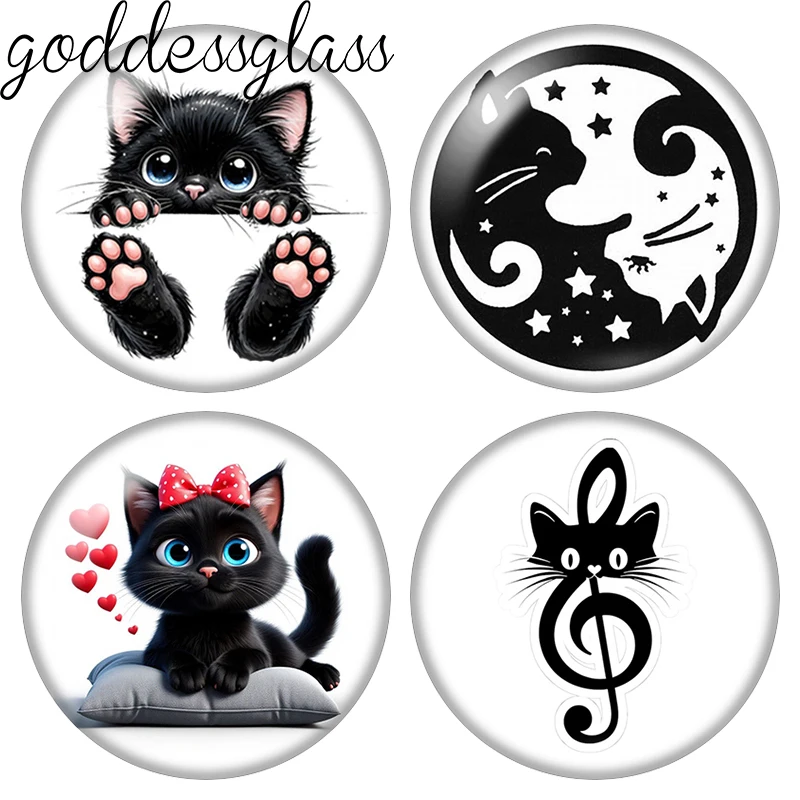 Cute cartoon Black Lovely Cat Love Pet 10pcs 12mm/18mm/20mm/25mm Round photo glass cabochon flat back Making findings Jewelry
Cute cartoon Black Lovely Cat Love Pet 10pcs 12mm/18mm/20mm/25mm Round photo glass cabochon flat back Making findings Jewelry
