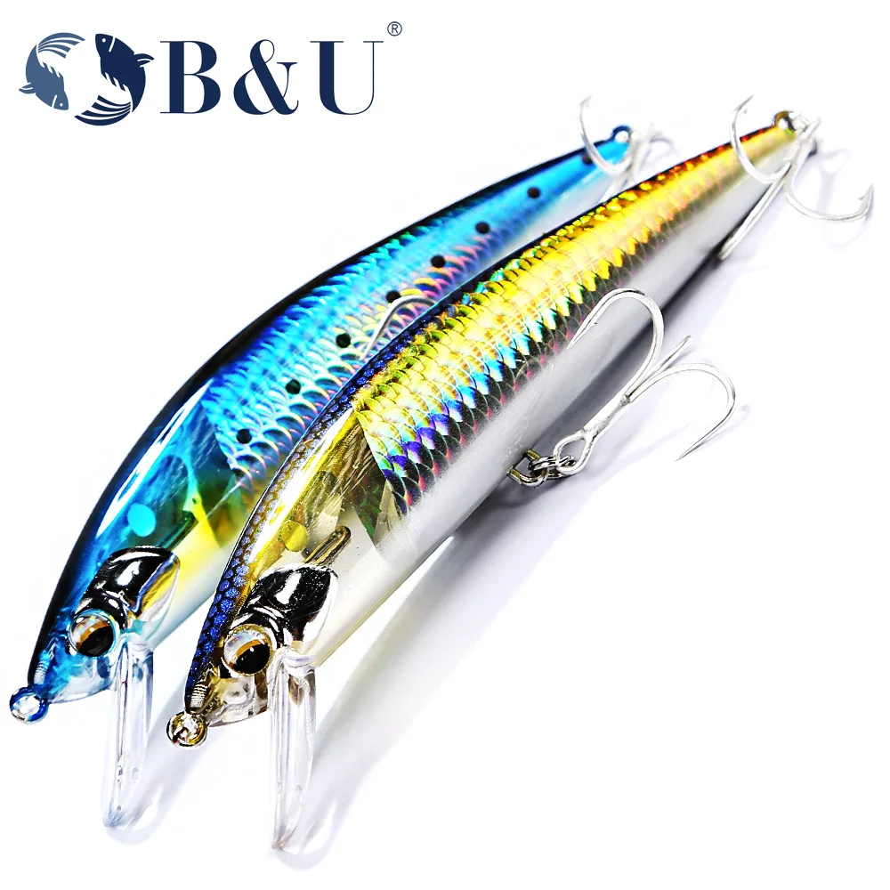 B&U Heavy Weight Minnow Sinking Jerkbait Longcast Fishing Lure Saltwater Sea Bass Plastic Artificial Bait Tackle
B&U Heavy Weight Minnow Sinking Jerkbait Longcast Fishing Lure Saltwater Sea Bass Plastic Artificial Bait Tackle