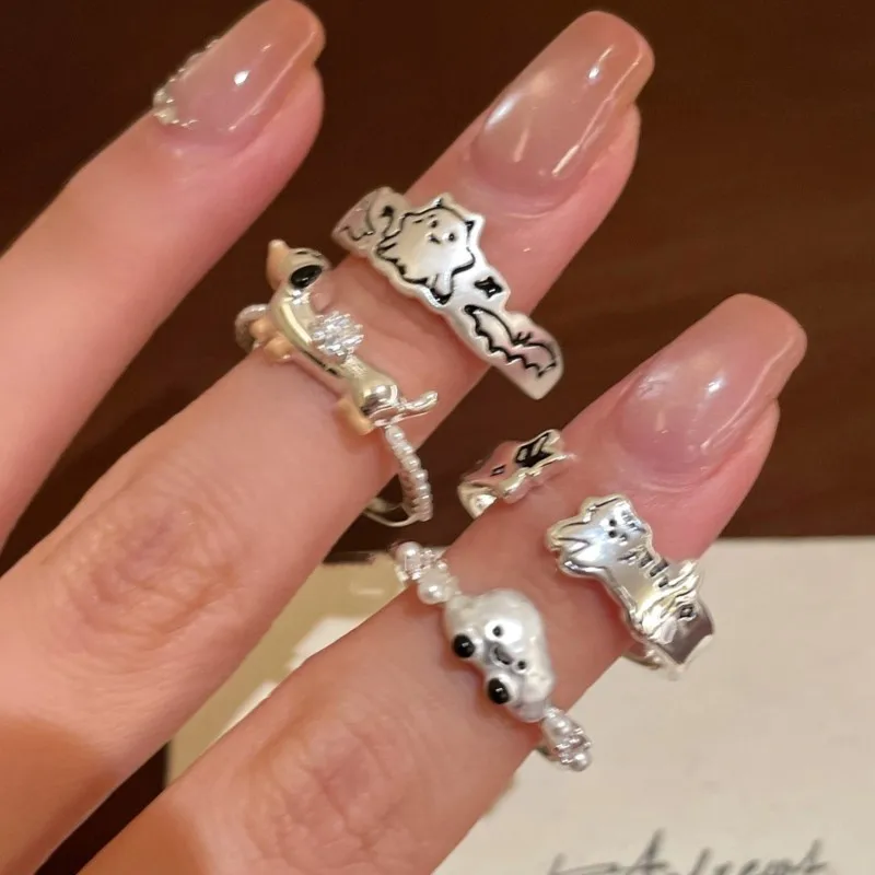 925 Sterling Silver Zircon Dog Ring For Women Animal Matte Irregular Cloud Halloween Creativity Jewelry Gift Dropship
925 Sterling Silver Zircon Dog Ring For Women Animal Matte Irregular Cloud Halloween Creativity Jewelry Gift Dropship